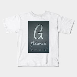 Initials Letter G Newborn Baby Name Gianna Kids T-Shirt